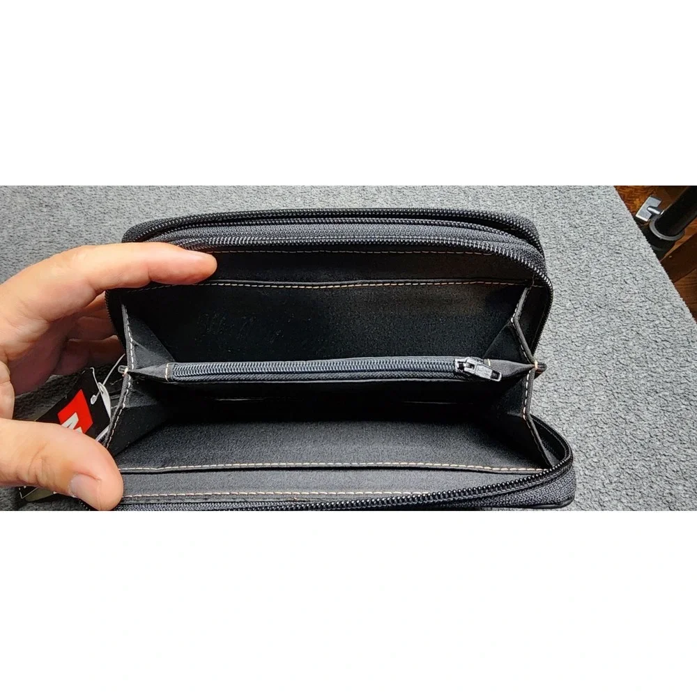 Mundi‎ Black Wallet Credit Card Photo Receipts Coupons Cash Holder Safe Keeper